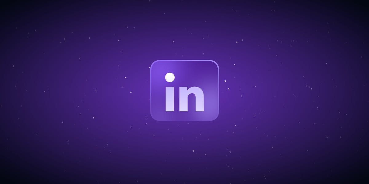 LinkedIn logo floating in space