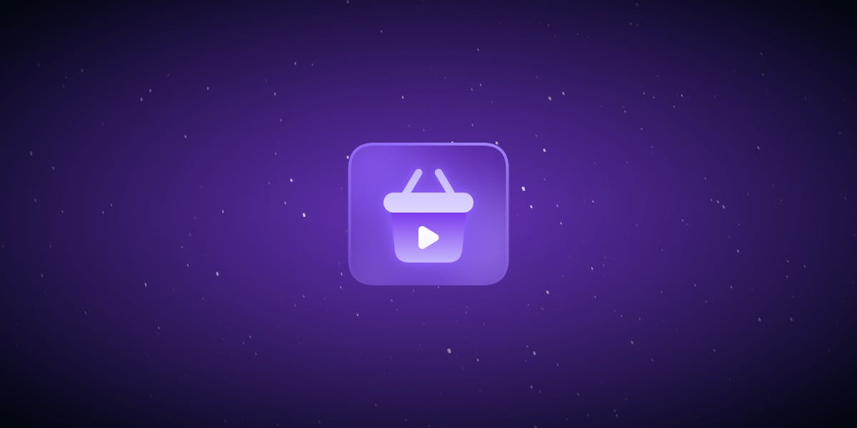 Cart logo with video icon floating in space